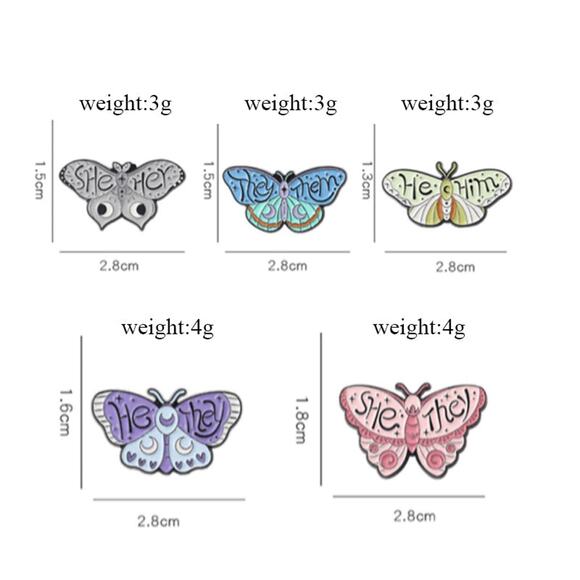 Butterfly SHE/HER Enamel Pins 417-3 - Picture 4 of 4